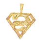 10K Yellow Gold 0.74 ctw Diamond Superhero Pendant | Iced-Out Hero Emblem | Jewelry Palace