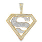 10K Yellow Gold 0.74 ctw Diamond Superhero Pendant | Iced-Out Hero Emblem | Jewelry Palace