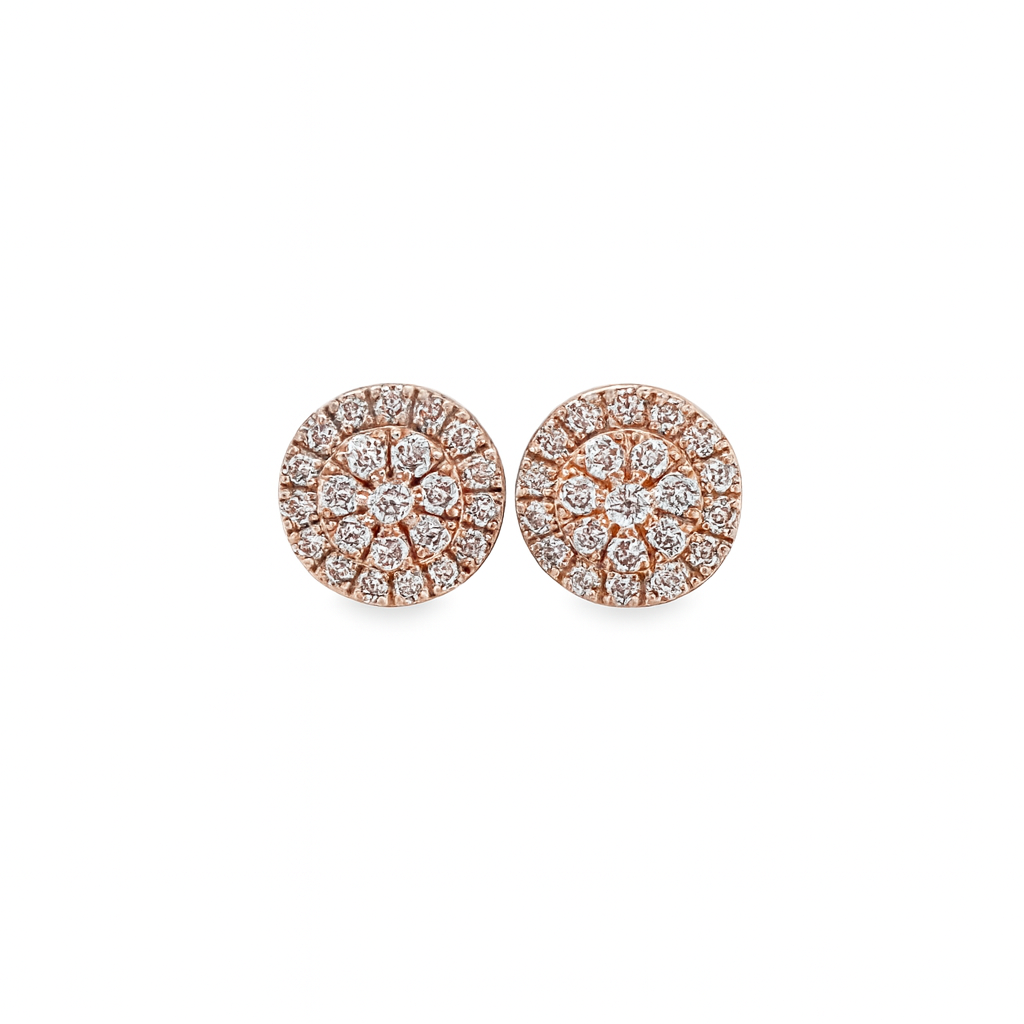 10K Rose Gold 0.25 ctw Diamond Earrings | Round Cut | Jewelry Palace