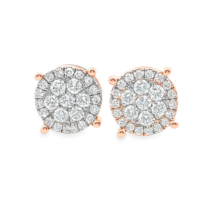 10K Rose Gold 0.33 ctw Diamond Round Cut Earrings | Elegant Studs | Jewelry Palace