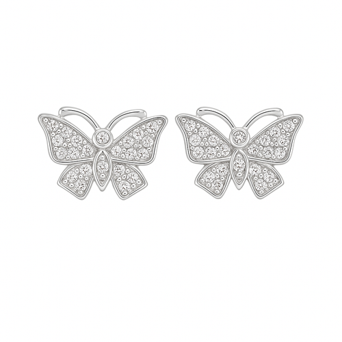 10K White Gold 0.29 ctw Diamond Butterfly Earrings | Elegant Studs | Jewelry Palace