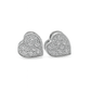 10K White Gold 0.32 ctw Diamond Heart Earrings | Pave Set Round Diamonds | Jewelry Palace