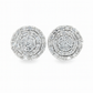 10K White Gold 0.50 ctw Diamond Round Cluster Stud Earrings | Jewelry Palace
