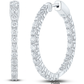 10K White Gold 1.00 CTW Inside-Out Diamond Hoop Earrings | Jewelry Palace