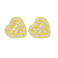 10K Yellow Gold 0.25 ctw Diamond Heart-Shaped Earrings | Baguette & Round | Jewelry Palace