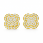 10K Yellow Gold 0.26 ctw Diamond Clover Earrings | Round Cut | Jewelry Palace