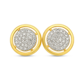 10K Yellow Gold 0.40 ctw Diamond Halo Cluster Earrings | Round Cut | Jewelry Palace