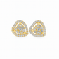 10K Yellow Gold 0.47 ctw Diamond Heart-Shaped Earrings | Romantic Halo Studs | Jewelry Palace