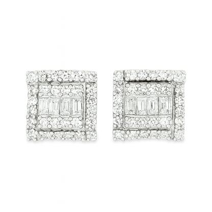 10K Yellow Gold 0.50 ctw Diamond Square Cluster Earrings | Everyday Elegance & Sparkle | Jewelry Palace