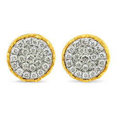 10K Yellow Gold 0.75 ctw Diamond Crown Set Round Earrings | Classic Studs | Jewelry Palace