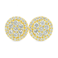 10K Yellow Gold 1.01 ctw Diamond Circle Cluster Earrings | Brilliant Studs | Jewelry Palace