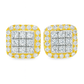 10K Yellow Gold Square Diamond Stud Earrings 0.69 ctw | Jewelry Palace