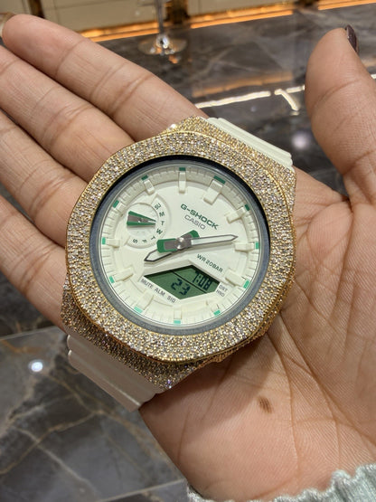 Casio G-Shock S2100  Iced Out Natural Diamond Watch 5CT