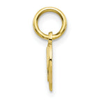 10K Yellow Gold MOM Heart Pendant Charm Small 0.5" Polished Gift