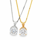 1.00 E VVS1 ROUND CUT LAB-CREATED DIAMOND SOLITAIRE PENDANT 14k WG AND YG