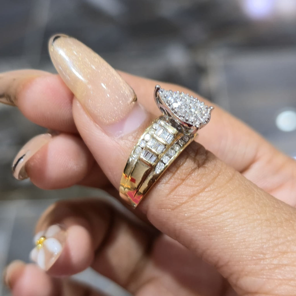 10K Gold Cinderella Pear Shape Wedding Engagement Ring 0.50 CTW Natural Diamonds