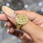 Gold mens Nugget ring round ball 10k solid size 11 ask 8 9 10 12 13