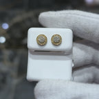 10K Gold Cluster Real Diamond Halo Round Studs Earrings .25ct 6.5mm Screwbac