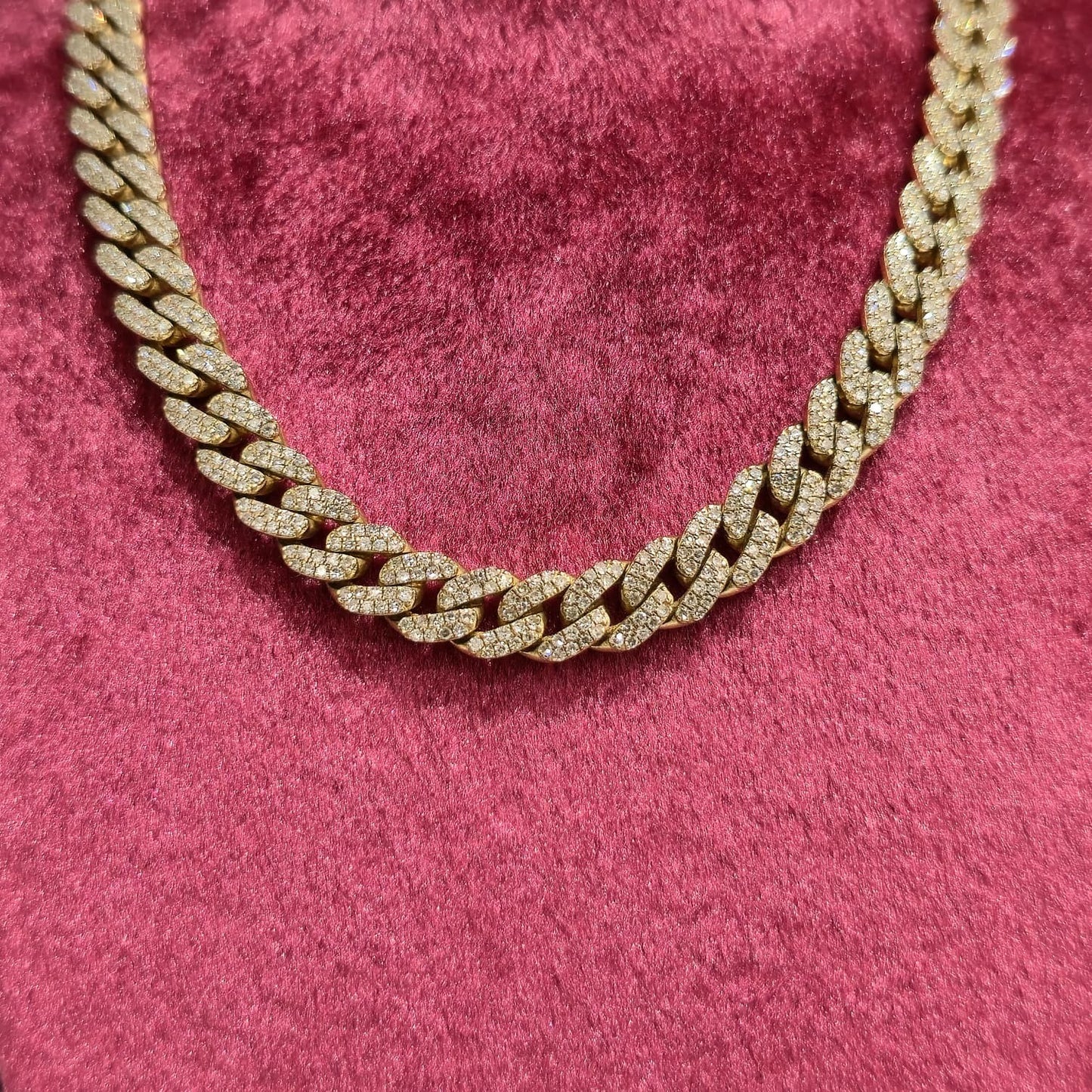 2 Row 7 CT Real Diamond Miami Cuban Link Necklace 6MM  18" 10K Gold