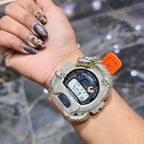 Dragon Edition G-shock  Watch With Natural Diamond and Orange Strap