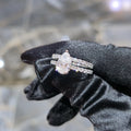 Lab Diamond Pear Teardrop Engagement Ring Set White Silver 3.00 ctw