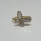 10k Solid Yellow Gold Butterfly Ring  0.33 CTW Natural Diamonds Size 7