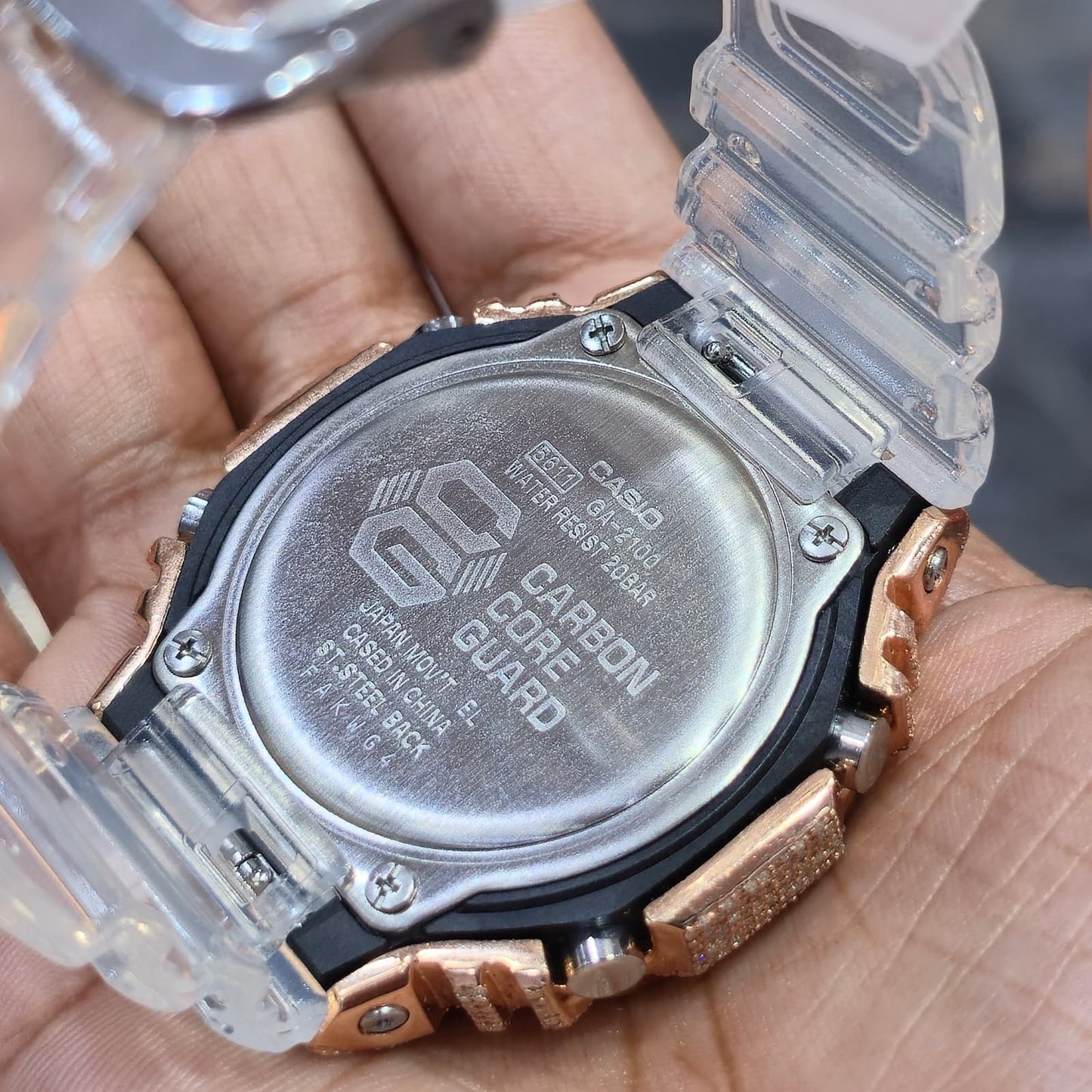 G-Shock GA2100-1A Black Dial Rose Diamond Watch, 5.0ct