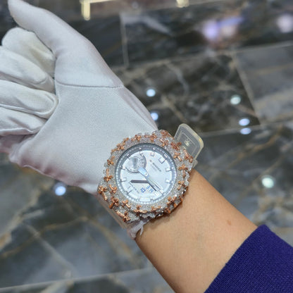 Authentic Diamond G-SHOCK DW6900TR Watch Cross Bezel | 5.00 CTW Natural Diamonds