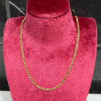 10K Yellow Gold 2mm Curb Cuban Chain Link Necklace 18"