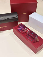 Men's Cartier Signature C 3.00ct Natural Diamond Woods & Lenses Sunglasses