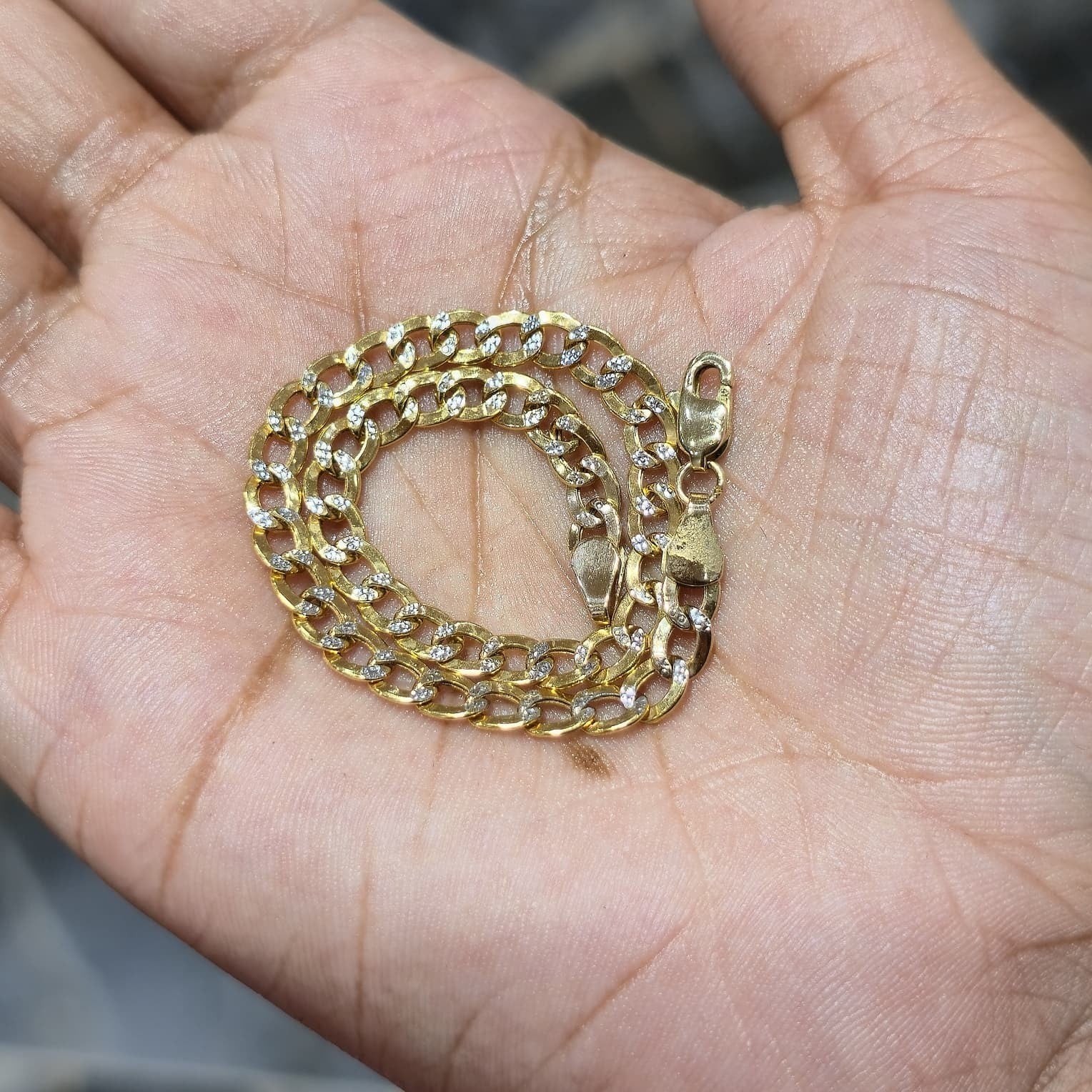 10K Yellow Gold Diamond Cut Cuban Link Bracelet 8" 4mm 3.14g Lobster Clasp Real