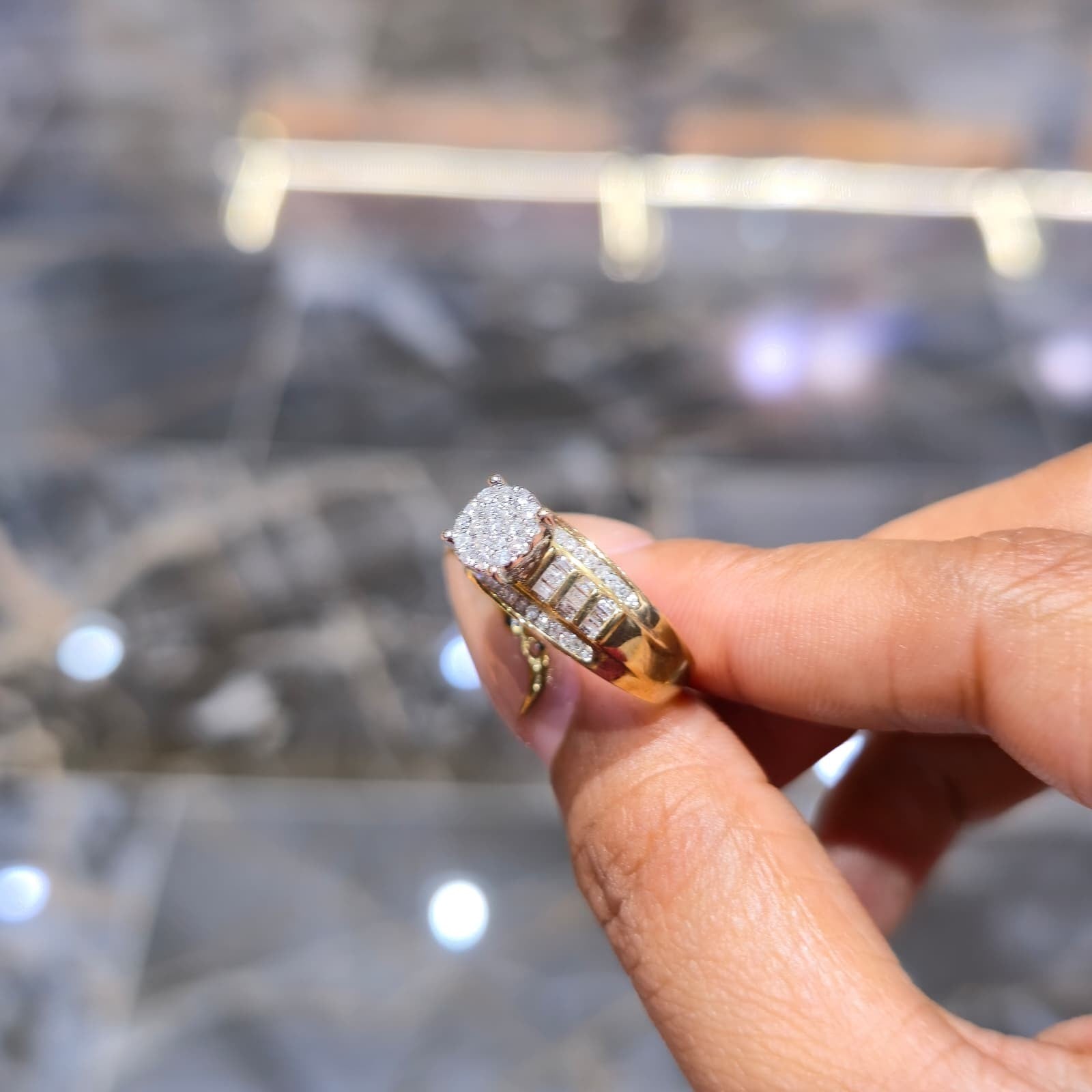 10K Gold Cinderella Dome Wedding Engagement Ring 0.50 CTW Natural Diamonds