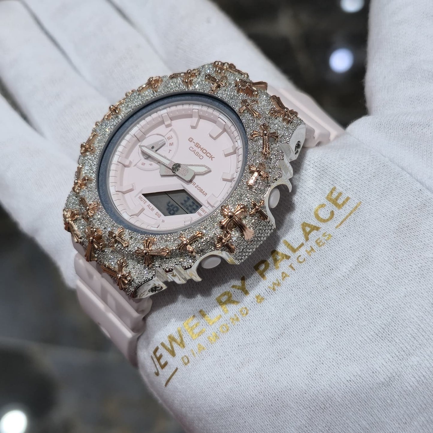 Authentic Diamond G-SHOCK GA-2100 Watch Cross Bezel | 5.00 CTW Natural Diamonds