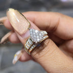 10K Gold Cinderella Pear Shape Wedding Engagement Ring 0.50 CTW Natural Diamonds