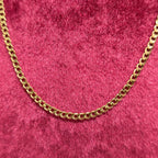 10K Yellow Gold 2mm Curb Cuban Chain Link Necklace 18"