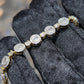 10K Yellow Gold Diamond Baguette Halo Link Bracelet 1.70ctw 7" 6mm Box Clasp