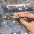 Mens Large Nugget Square Ring Real Solid 10K Yellow Gold ALL SIZES