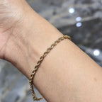 10K Yellow Gold Rope Bracelet 8.5" 3mm 1.94g Real Gold Diamond Cut Twist Link