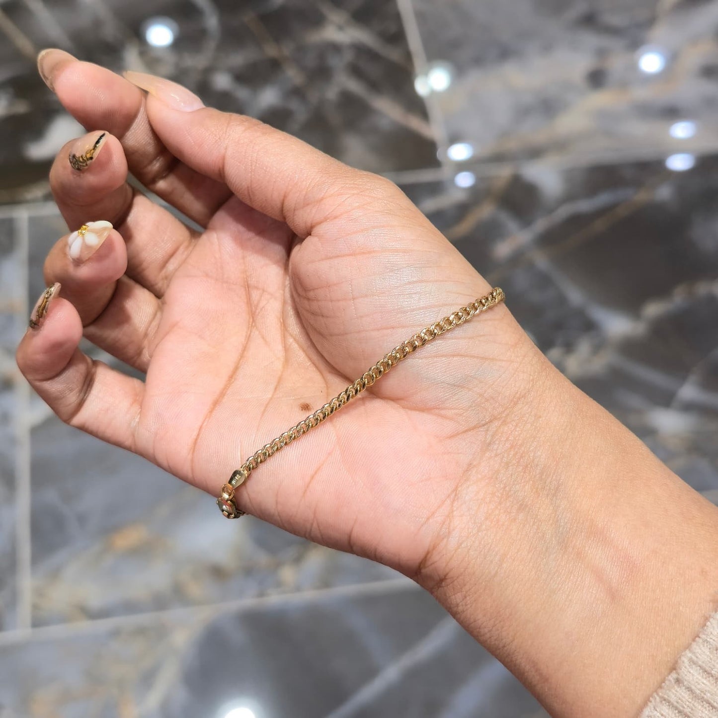 3mm Miami Cuban Link Bracelet 10K Yellow Gold 8" Real Gold Lobster Clasp Unisex