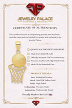 10K Solid Yellow Gold Basketball Hoop Pendant 1.2g Real Gold Charm