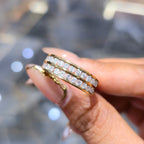 Mens Wedding Band 10K Yellow Gold Double Row 1.00CTW Round Cut Diamond DEAL!!!