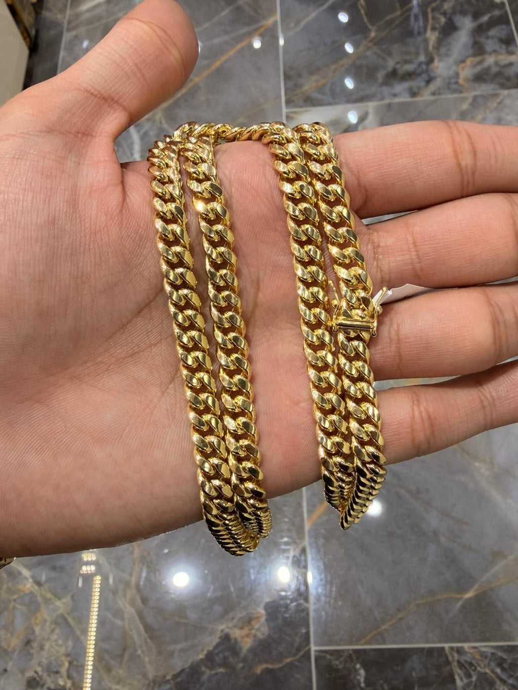 10K Yellow Gold 8mm Miami Cuban Link Necklace Chain or Bracelet, 20"-26"