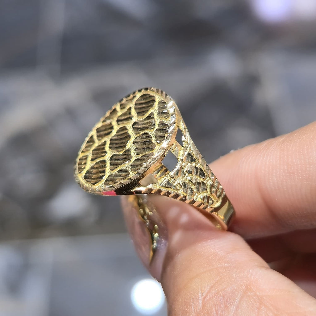 Gold mens Nugget ring round ball 10k solid size 11 ask 8 9 10 12 13