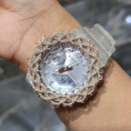 Authentic Casio G-Shock S2100  Iced Out Natural Diamond Watch 5CT | Silver Dial
