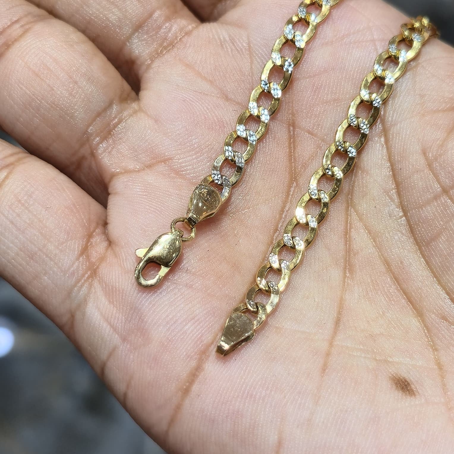 10K Yellow Gold Diamond Cut Cuban Link Bracelet 8" 4mm 3.14g Lobster Clasp Real