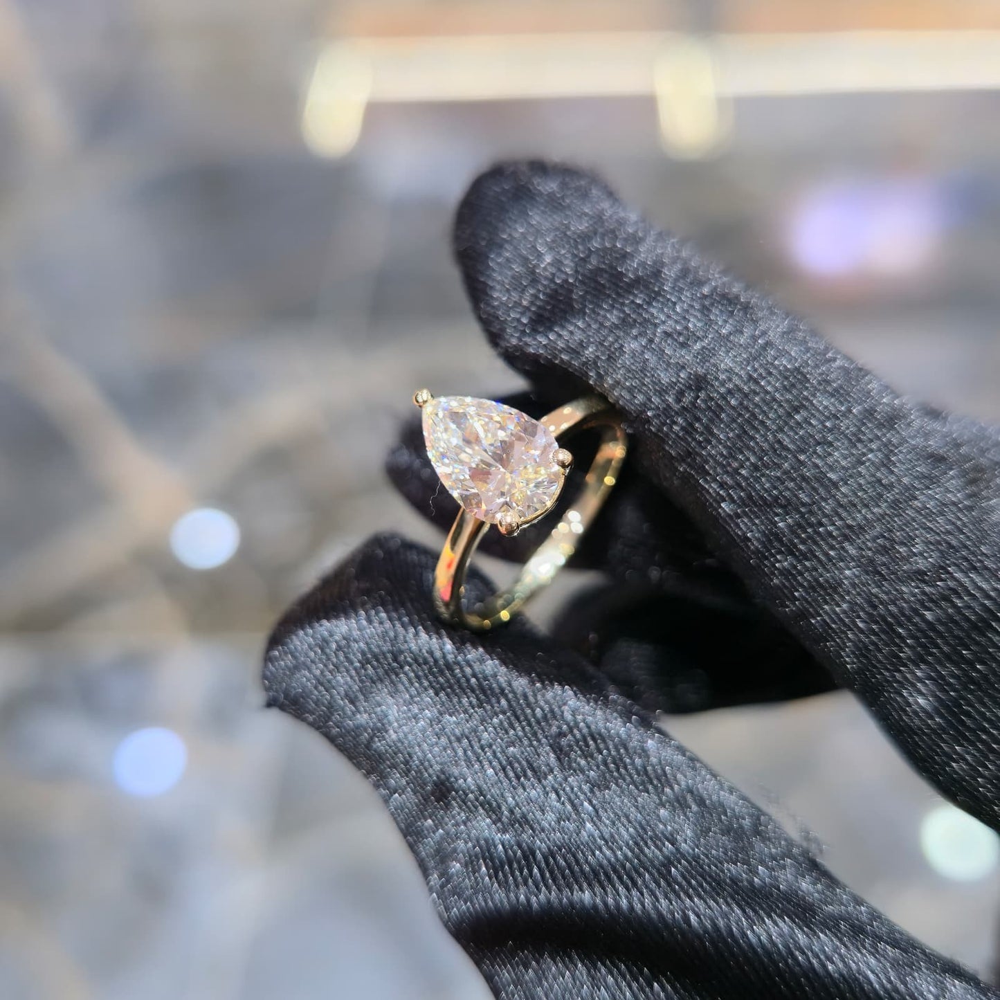 14K Gold 2.01ctw Lab Grown Diamond Pear Cut Ring F VS2 Solitaire Jewelry Palace