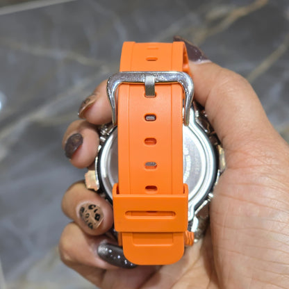 Dragon Edition G-shock  Watch With Natural Diamond and Orange Strap