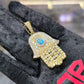 10K Yellow Gold Diamond Hamsa Hand Pendant 4.50ctw GH SI 12.97 grams 2 inches