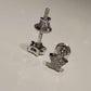1/20 Ct Round Natural Diamond Star Stud Earrings in 10K Solid White Gold 5MM