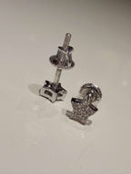 1/20 Ct Round Natural Diamond Star Stud Earrings in 10K Solid White Gold 5MM